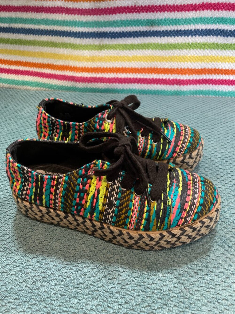 Circus By Sam Edelman Brandon Espadrille Platform Sneakers Shoes Womens 7 Multi